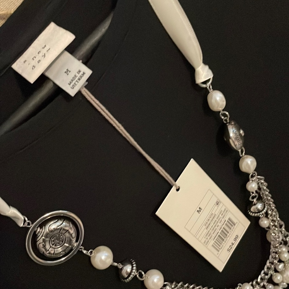 🎁3/$18🎁NWT Outfit:NWT necklace & NWT A New Day size M dress - Picture 4 of 8